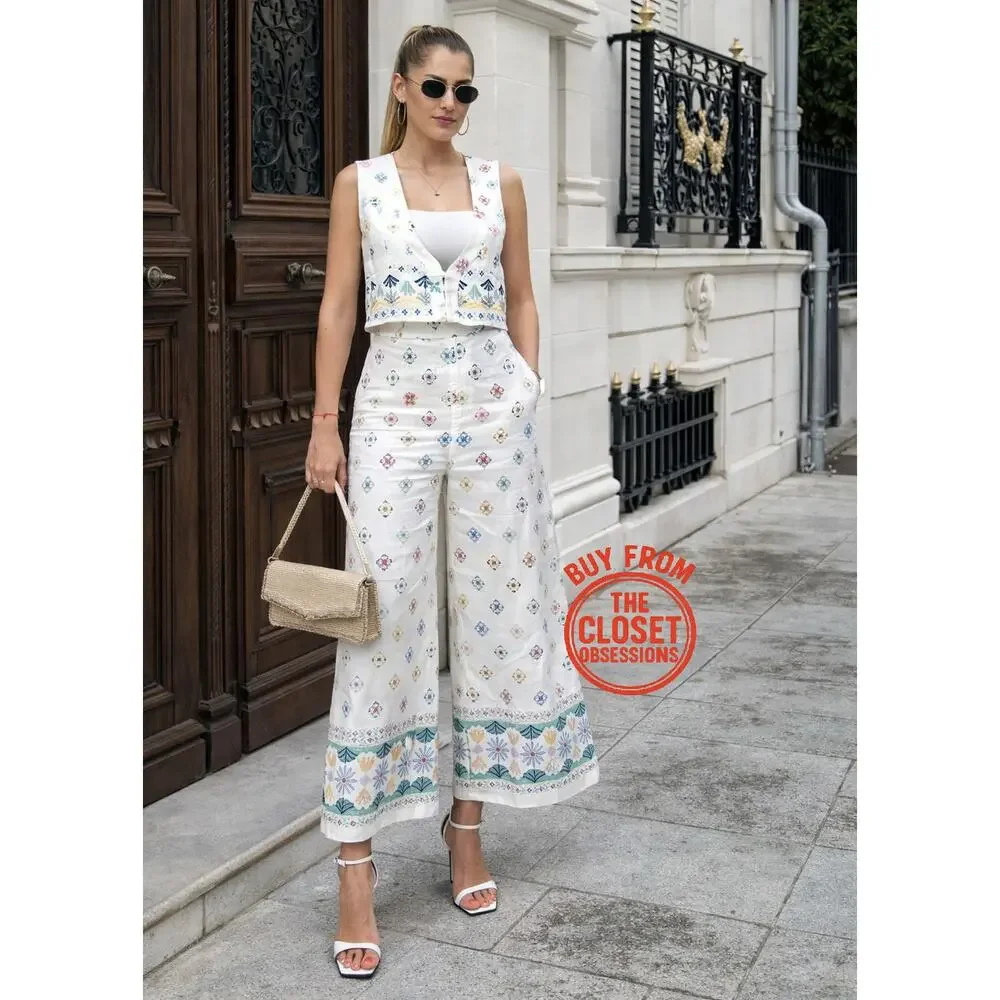 ZARA Co-Ord Set Sleeveless Vest Wide Leg Pants NWT Rare