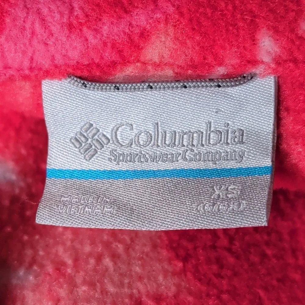 Columbia Benton Springs Jacket Girls XS Pink Floral Fleece Full Zip XG6004