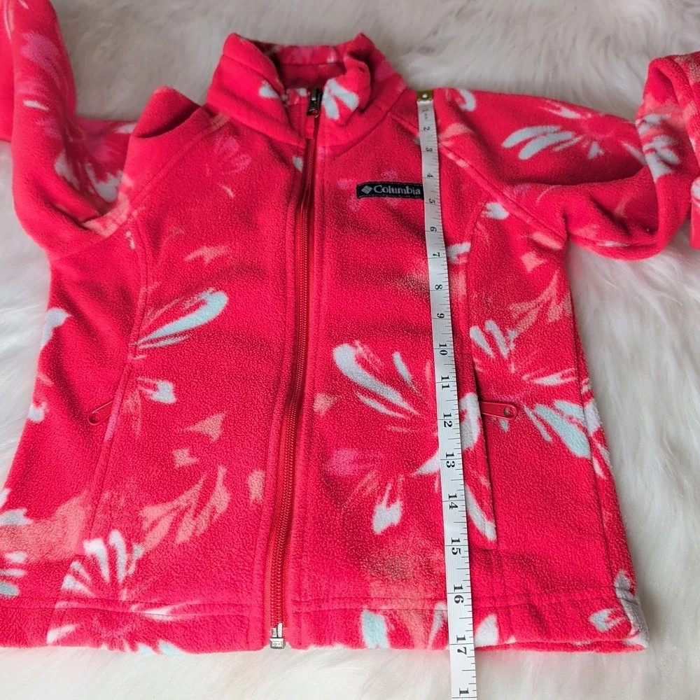 Columbia Benton Springs Jacket Girls XS Pink Floral Fleece Full Zip XG6004