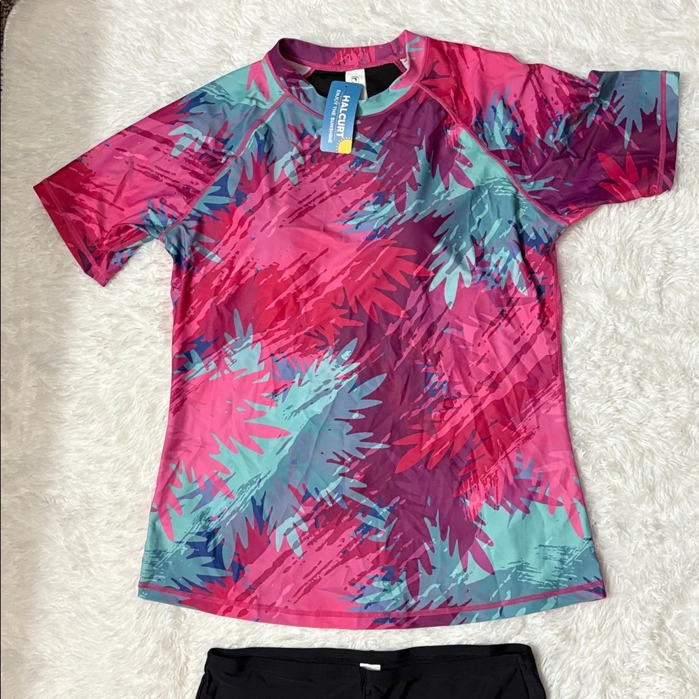 NWT Halcurt Rashguard Swim Set Size XL