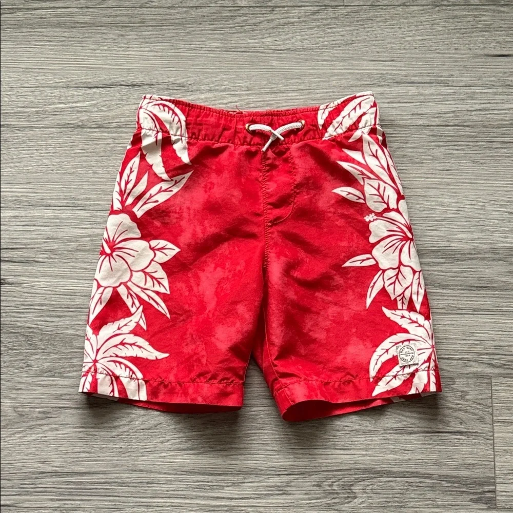 Gap Kids Red Floral Board Shorts Size (4/5) XS