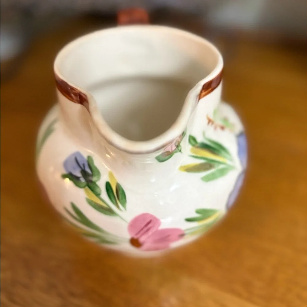 Vintage Floral Southern Blue Ridge Pottery Pitcher
