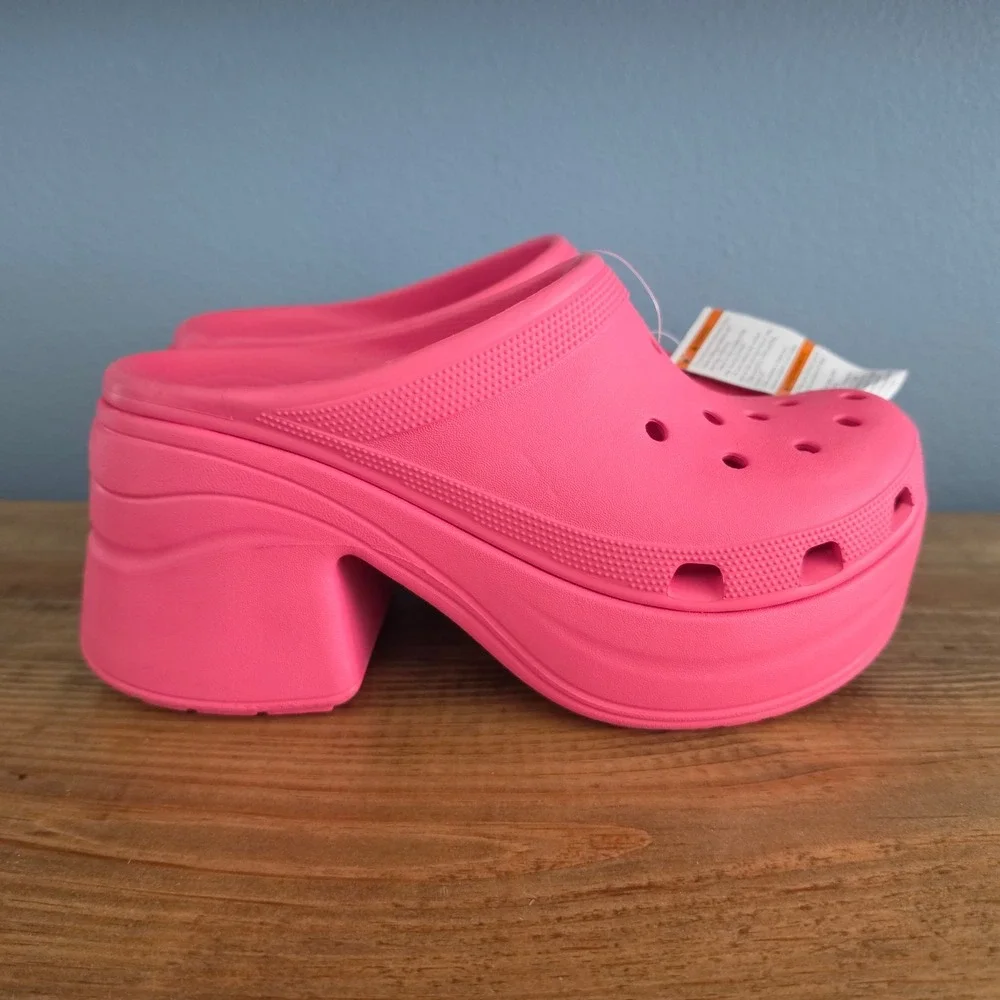 Crocs Womens Siren Clog Pink Chunky Platform Block Heel Sandals Size 11