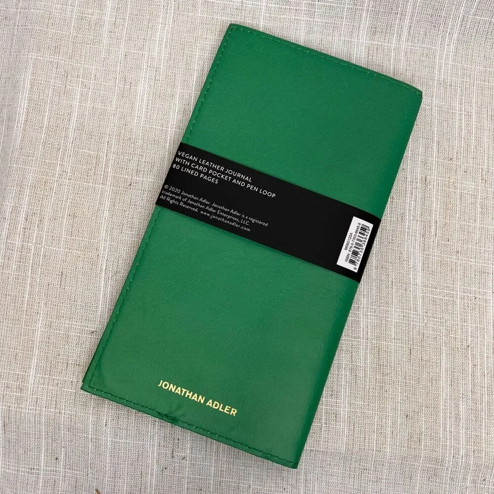 Jonathan Adler Faux Leather Tiger Travel Journal Green Safari Removable Folio