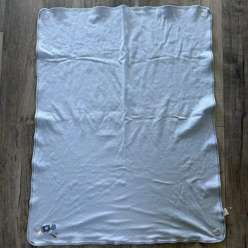 Vintage Baby Boy Gymboree Baby Baseball Sports Blanket Reversible HTF 2001 Lovey