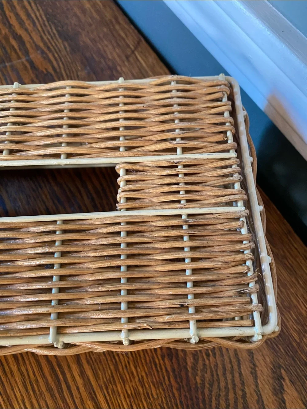 Vintage Boho Wicker Rattan Tissue Box Cover