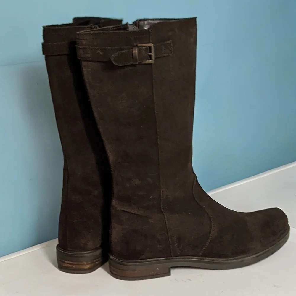 Lands' End Dark Brown Leather Tall Boots Size 7