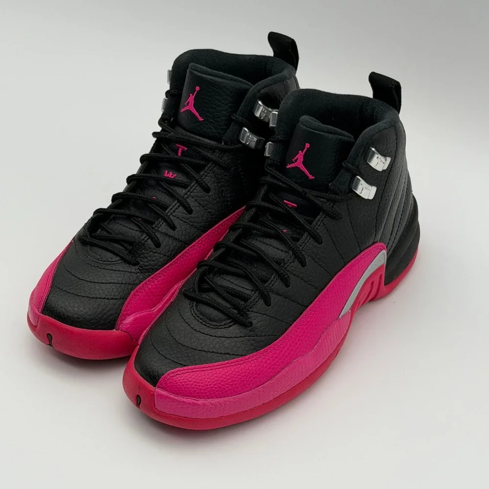 Jordan 12 Retro GS Black Deadly Hyper Pink 510815-026 4.5Y 6W