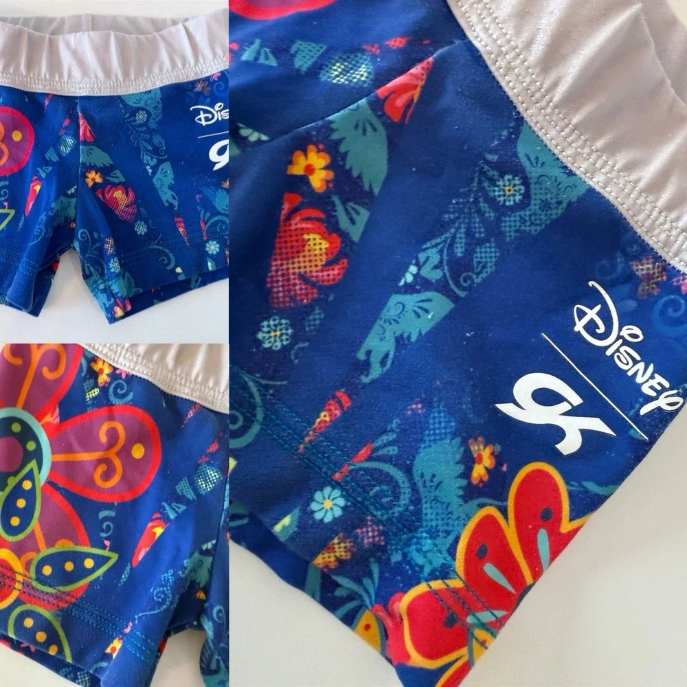 Disney GK CS‎ Compression Shorts Gymnastics Dance Cheer Floral 0136