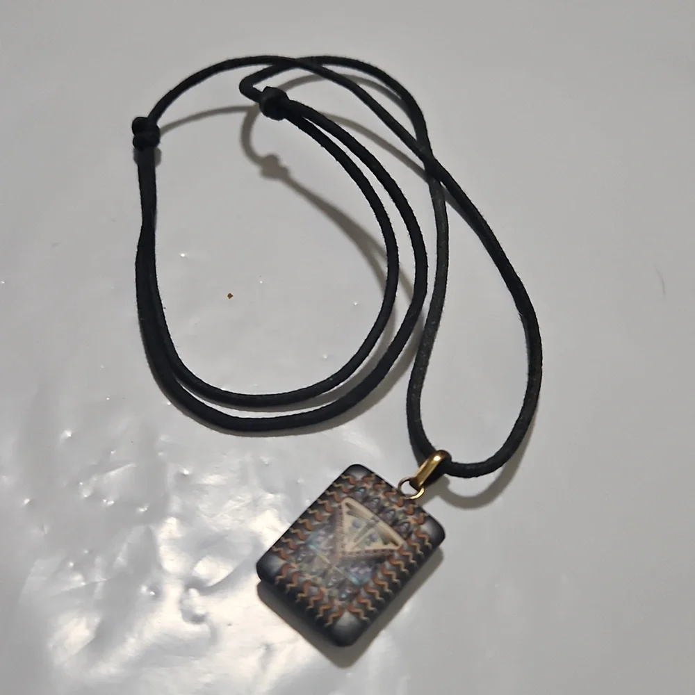 Vintage Dragon‎ Fly Necklace Black Leather Cord