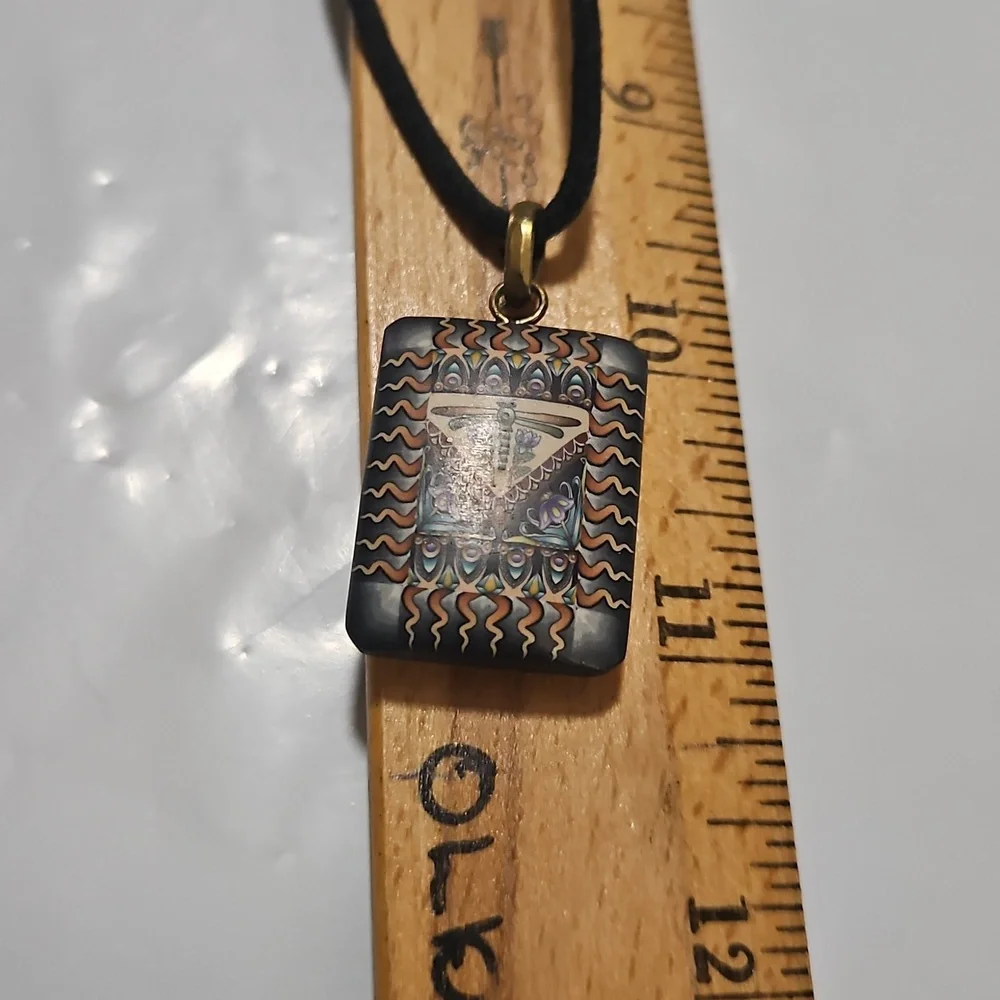Vintage Dragon‎ Fly Necklace Black Leather Cord
