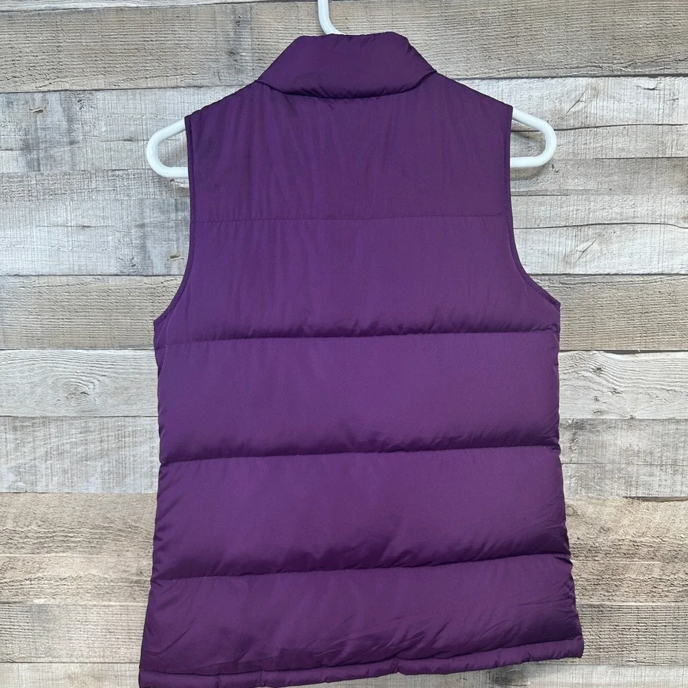 Lands End Kids Girls Purple Down‎ Puffer Vest Size Large 14 Full Zip Sleeveless