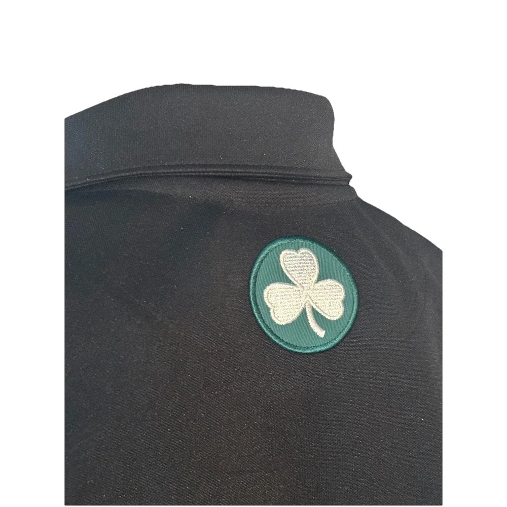 Boston Celtics Nike Warm Up Jersey Men's Medium Snap Shirt Black Green NBA