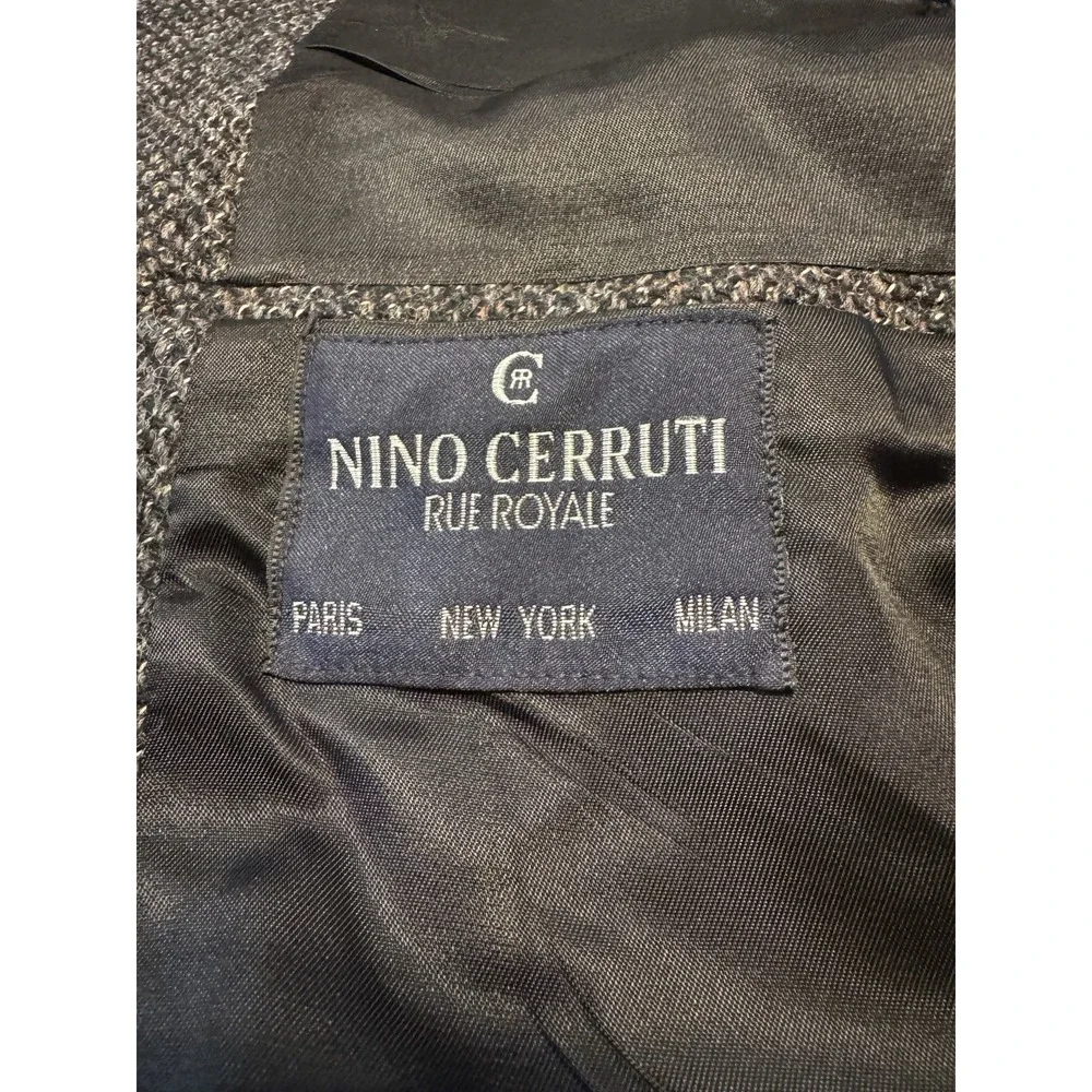 VINTAGE Nino Cerruti Sport Coat Men 36 Brown Blazer Wool Tweed Houndstooth 80s *