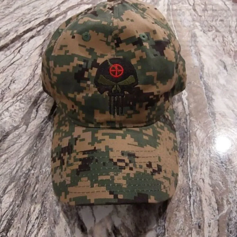 NEWRapid Dominance Tactical Gear Camo Sniper Hat Punisher Logo Strap Back RAPDOM