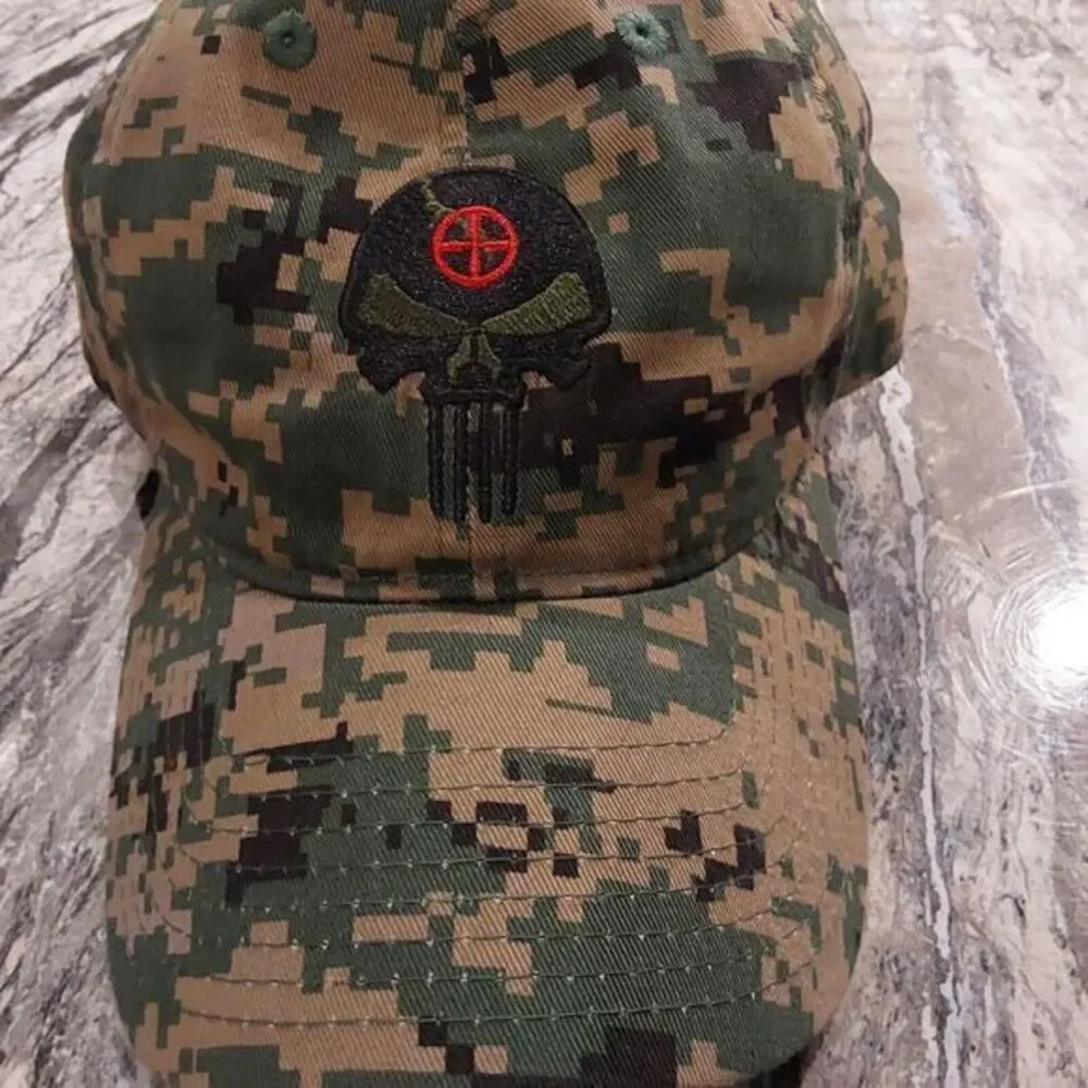 NEWRapid Dominance Tactical Gear Camo Sniper Hat Punisher Logo Strap Back RAPDOM