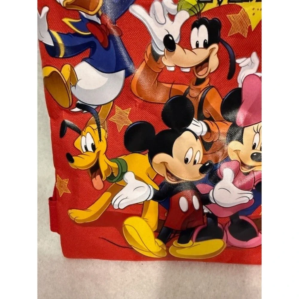 Disney Mickey Mouse Fun With Everyone Red Drawstring Backpack Bag Kids NWT