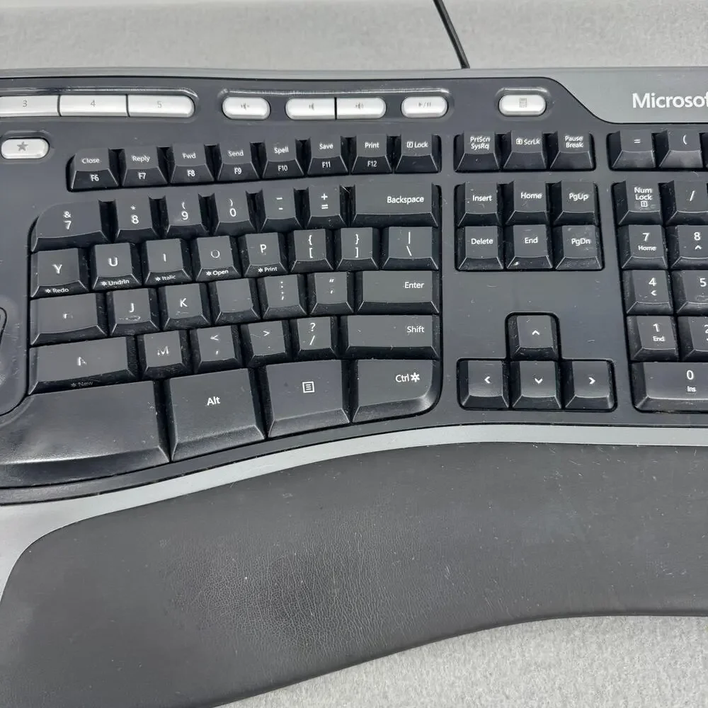 Microsoft Natural Ergonomic Keyboard 4000 v1.0 Model KU-0462 USB Tested