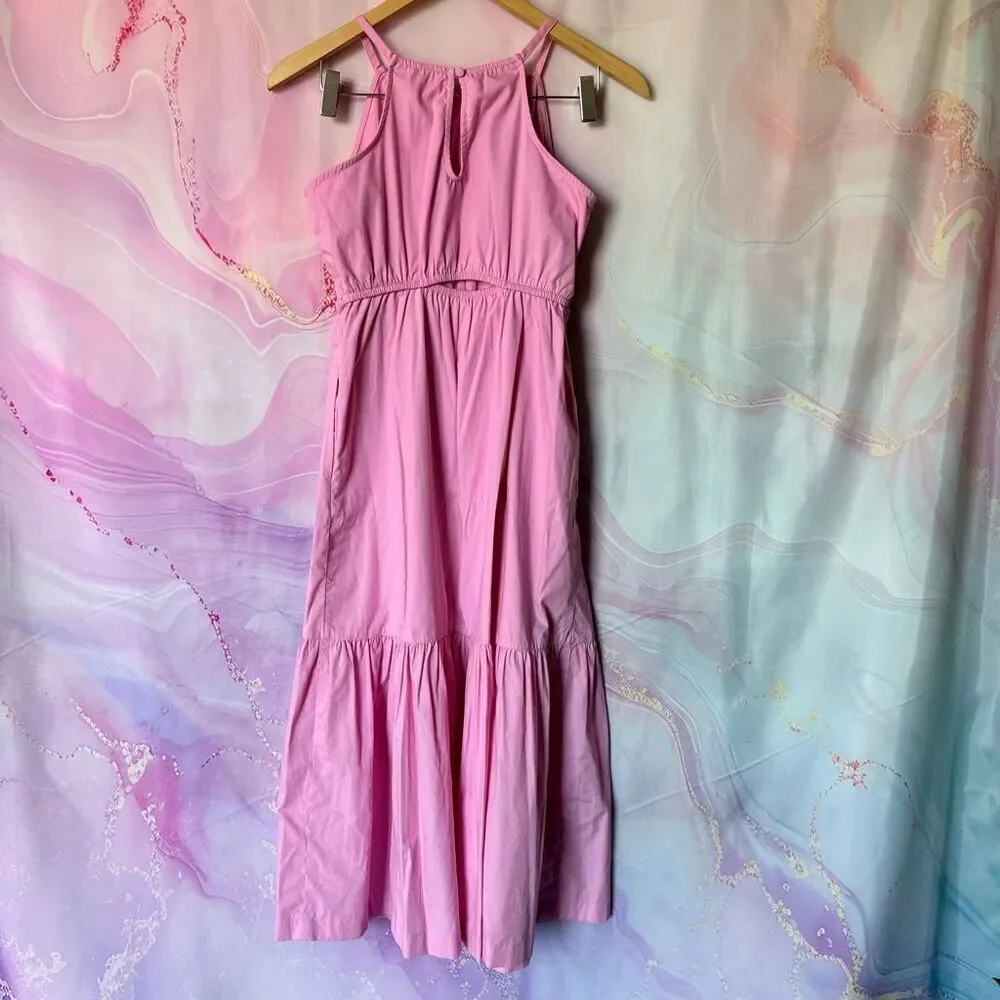 Abercrombie & Fitch 13/14 Pastel Pink Layered Tiered Maxi Prairie Dress Preppy