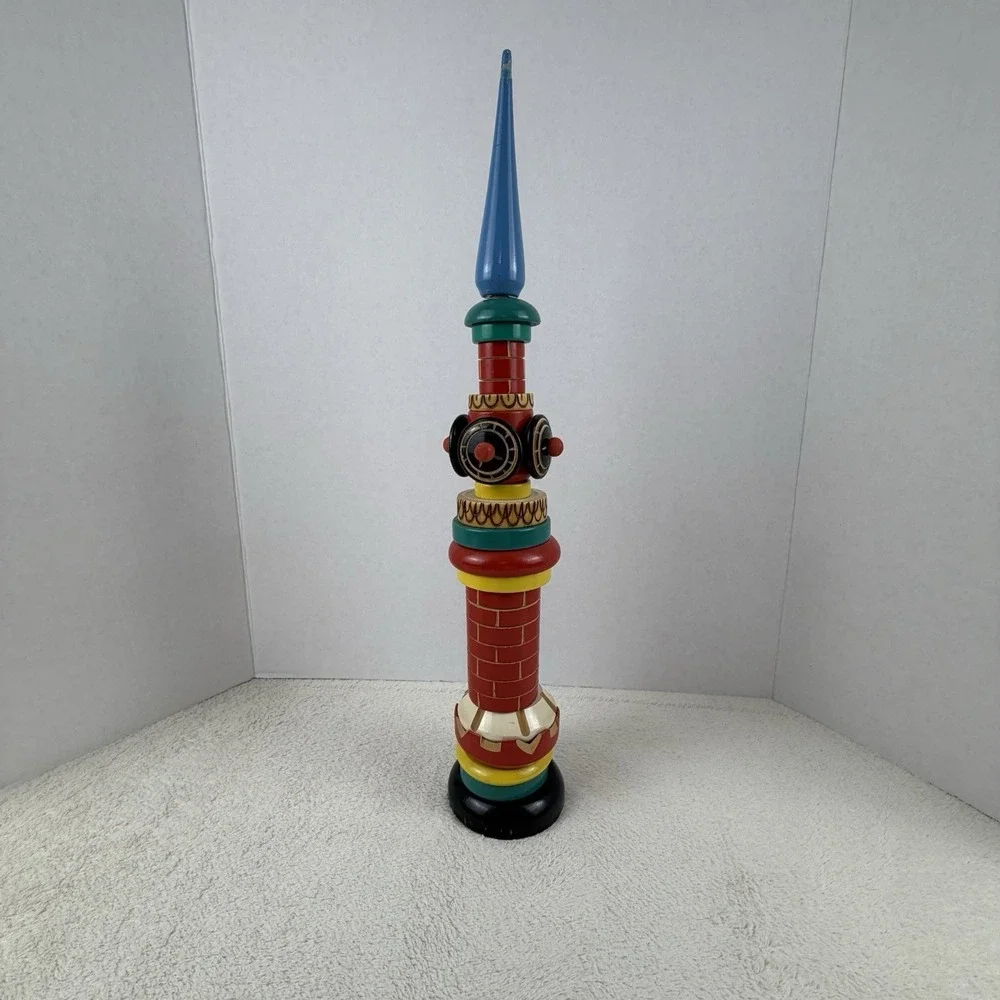 Vintage Russian Tall Wooden‎ Stacking Kremlin Clock Tower Toy Puzzle 18