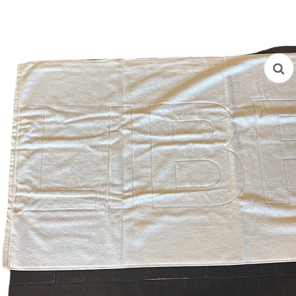 YSL Libre Large Ivory/Cream Woven Bath Towel Brand New in Box Yves Saint Laurent