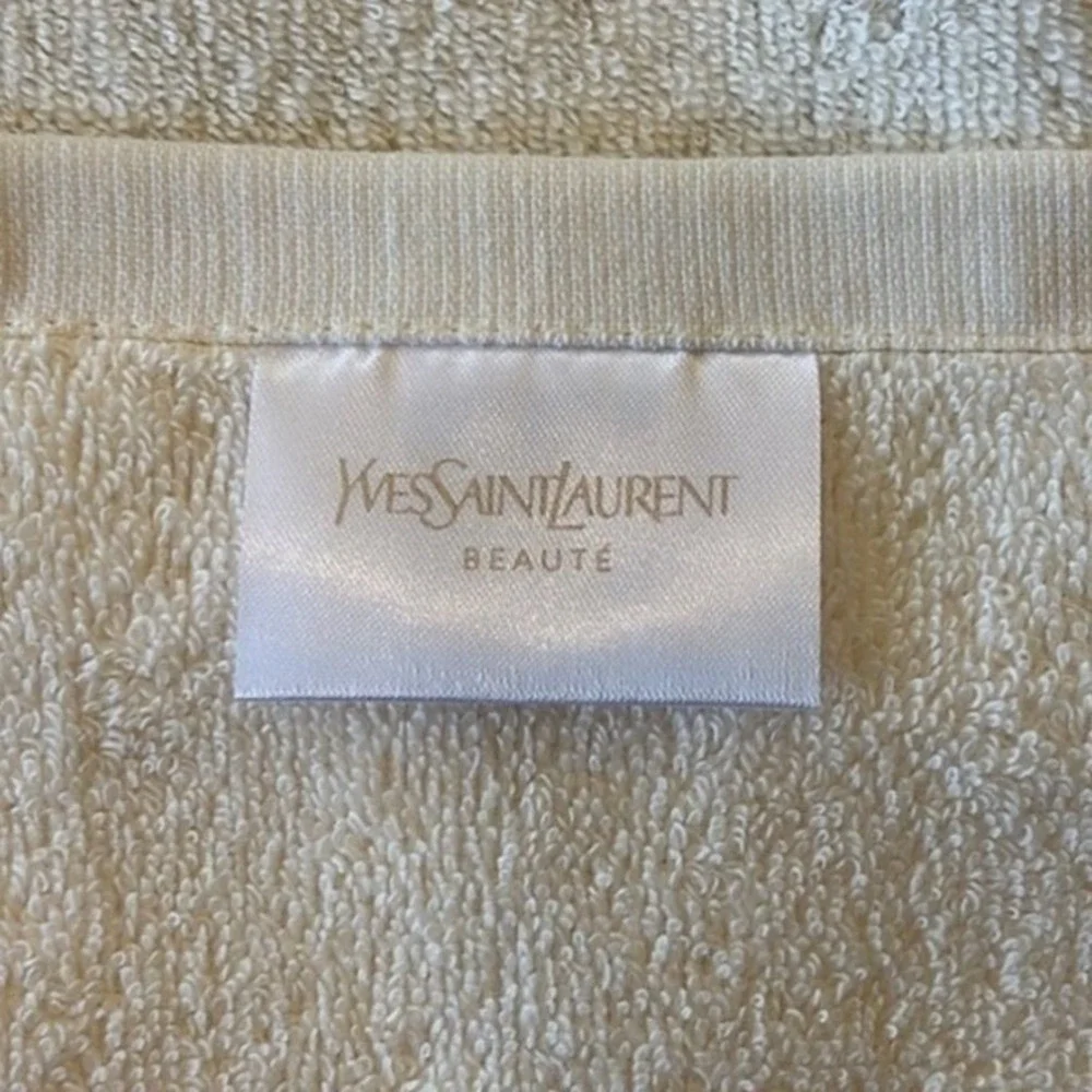 YSL Libre Large Ivory/Cream Woven Bath Towel Brand New in Box Yves Saint Laurent