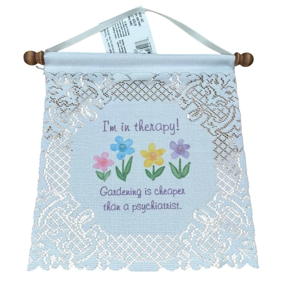 Heritage‎ Lace Garden Therapy Wall Hanging Banner Off-White Floral AT02W-GTH NEW