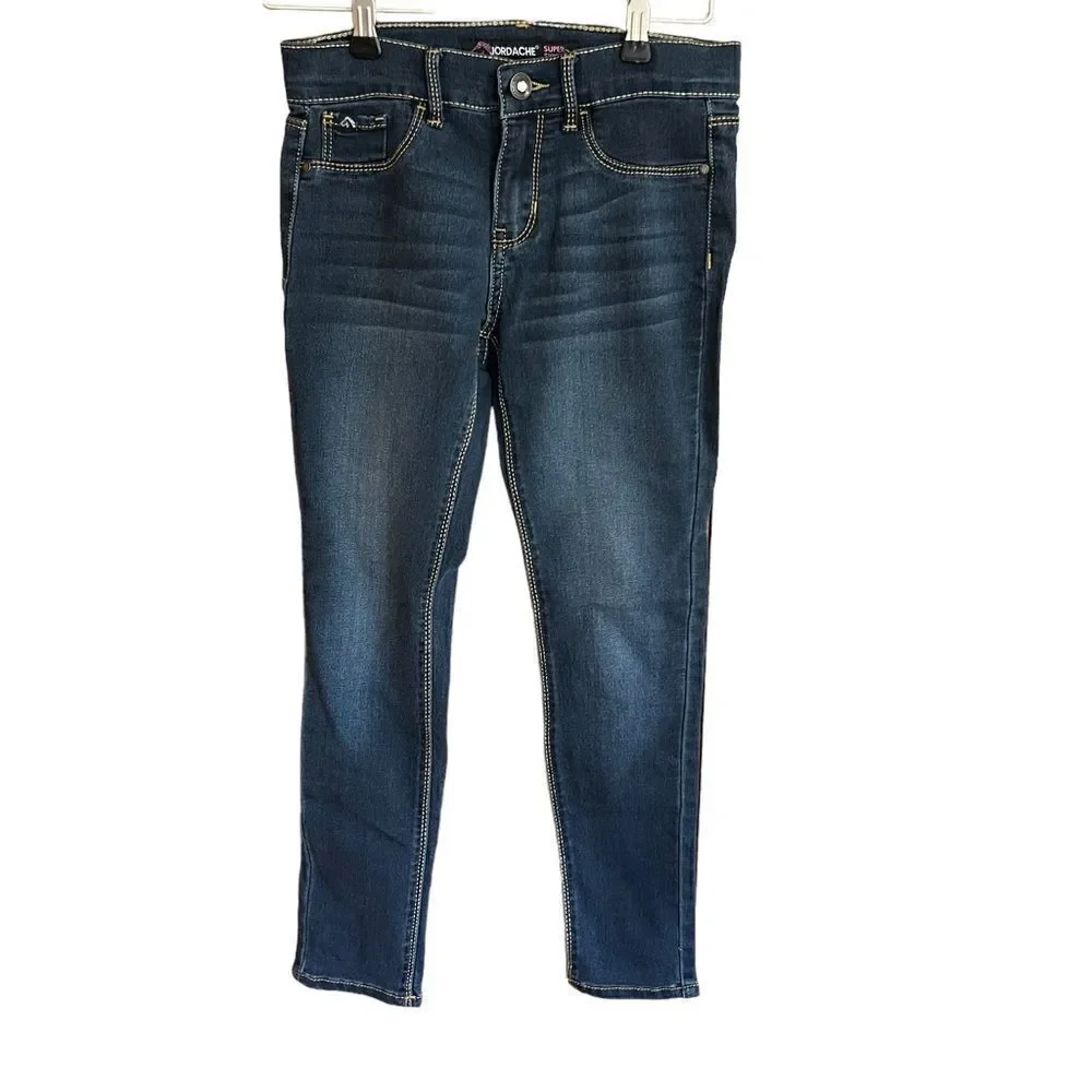 ‎Jordache girl’s dark wash super skinny jeans size 10