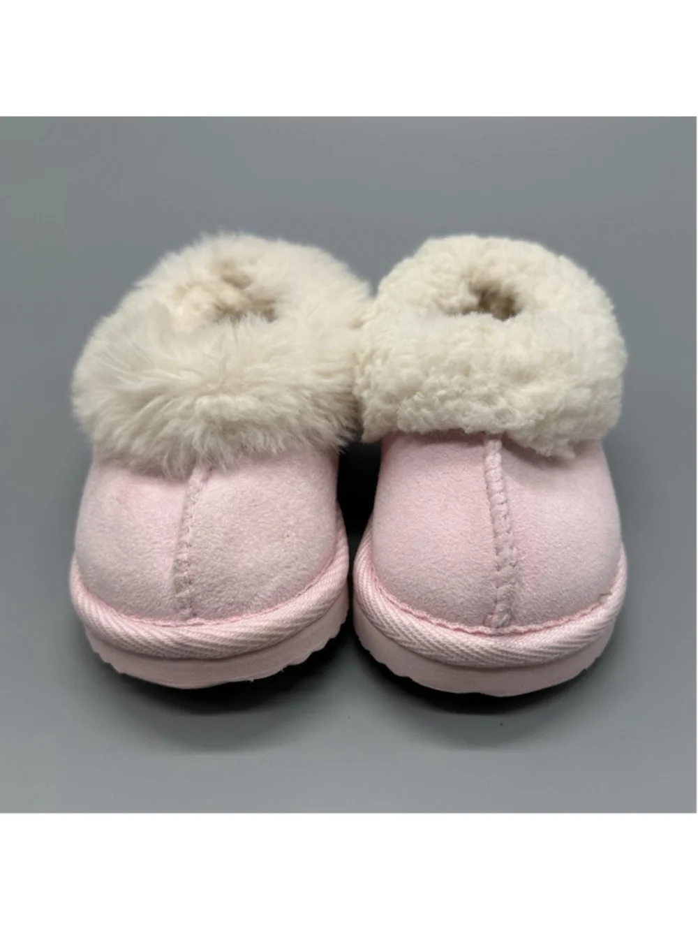 Wonder Nation Pink Faux Suede Bootie Boots Faux Fur Lined Slip-On Girls 3