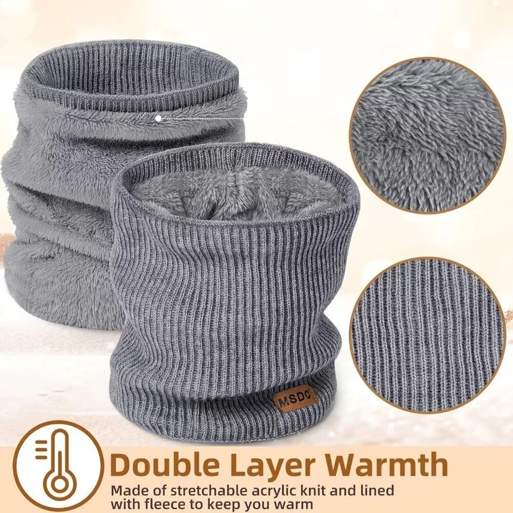 Men Warmer Black,dark Ggrey,yellow 3-Pack Neck Thermal Fleece Cold Weather