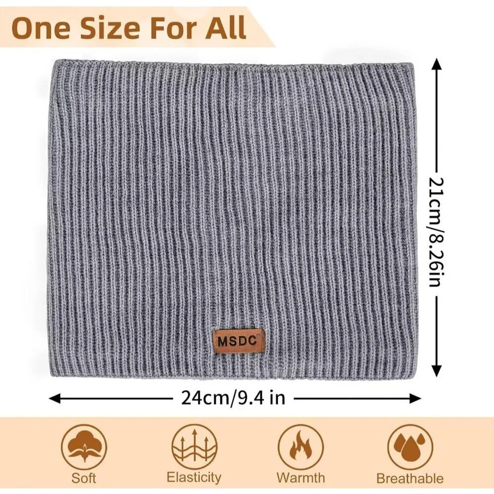 Men Warmer Black,dark Ggrey,yellow 3-Pack Neck Thermal Fleece Cold Weather
