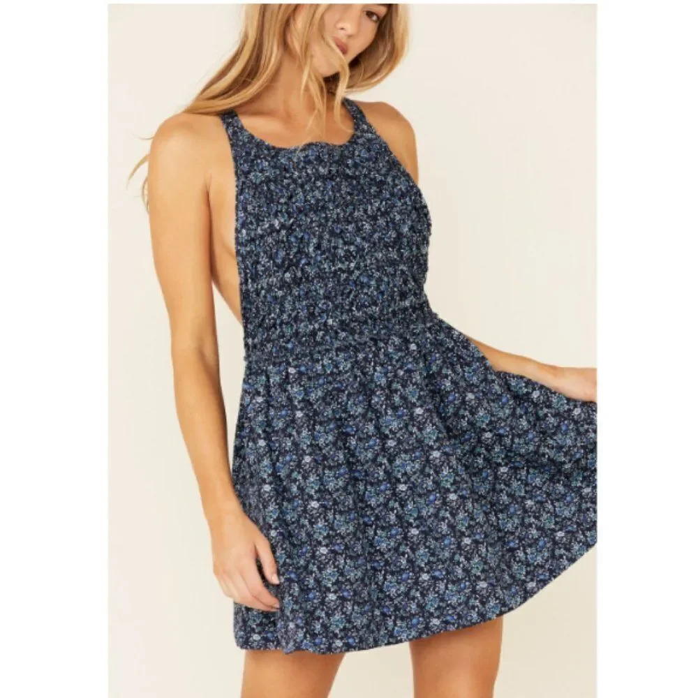 Free People Petunia Floral Mini Dress D--0119a