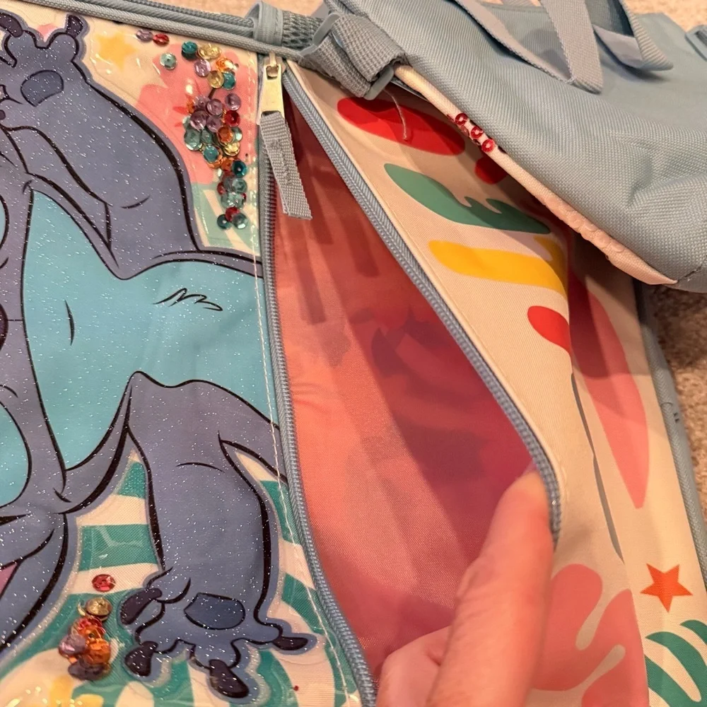 NWT Disney Lilo & Stitch backpack and sequined lunchbox cooler