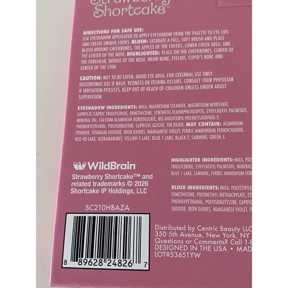 Strawberry Shortcake‎ Complexion Palette 10 Eyeshadow Highlighter & 2 Blush NEW