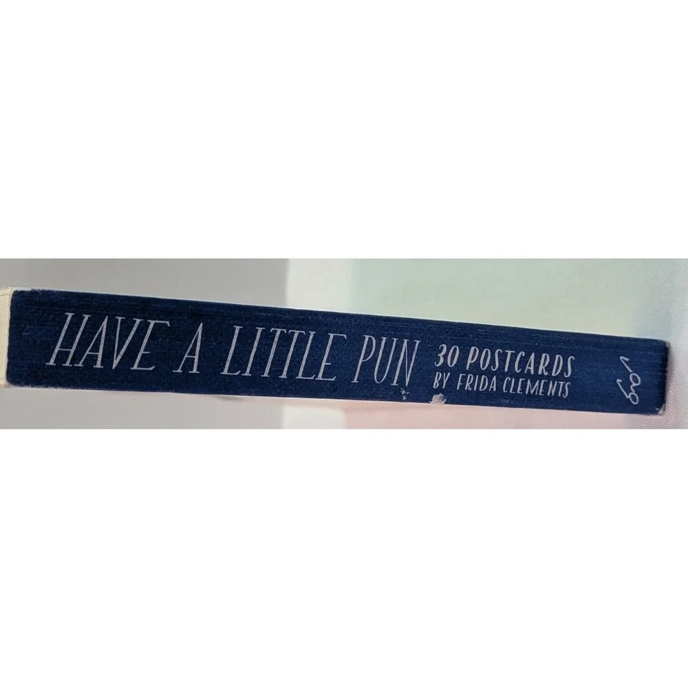 Chronicle Books Have a Little Pun Postcards Frida Clements Blue Excellent 30ct