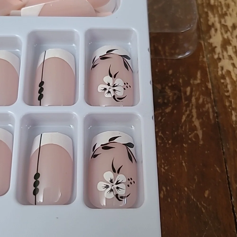 2/$16 Floral French Manicure Press On Nails