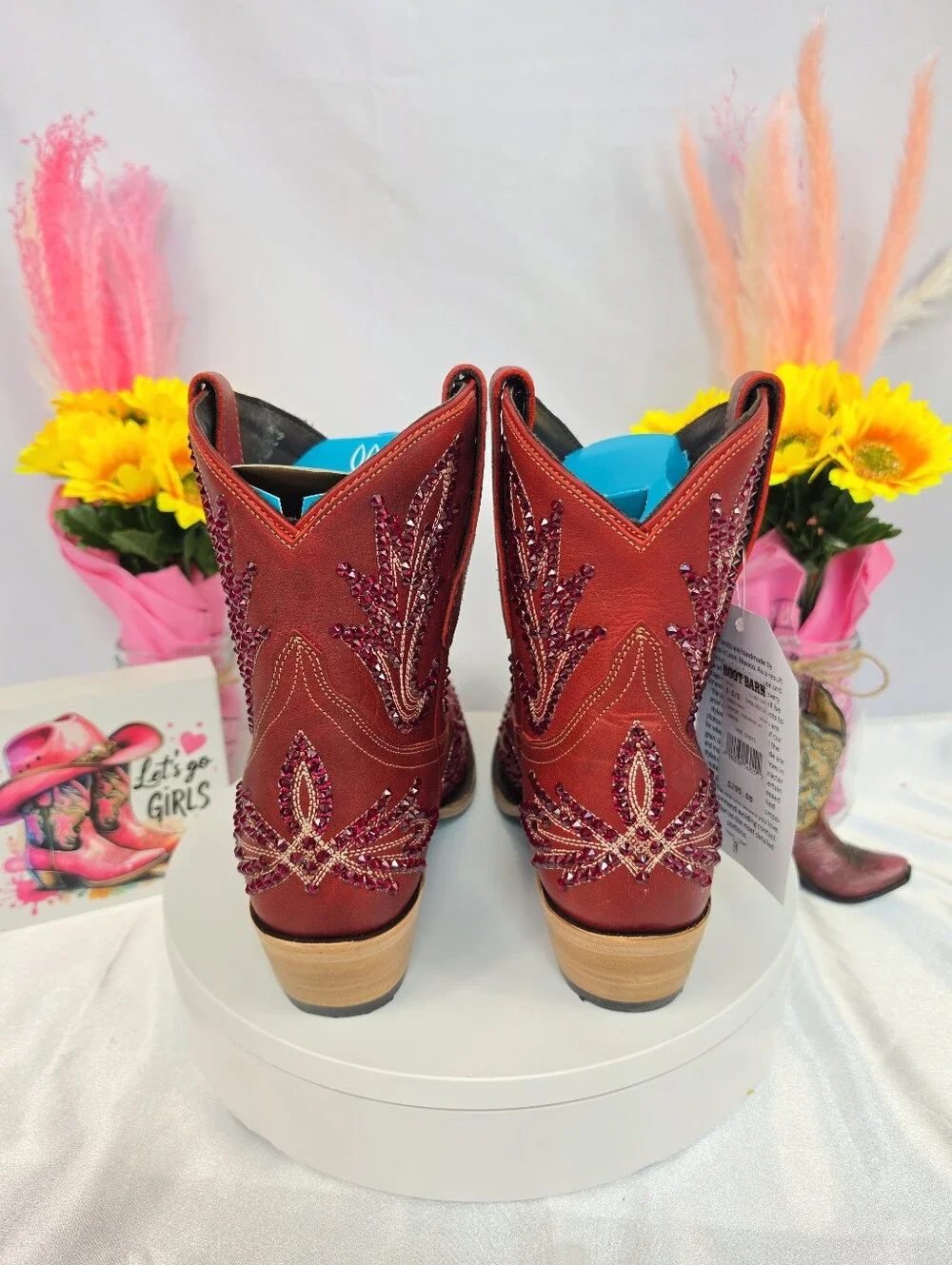 New LANE Lexington Cowgirl Boots W/ SWAROVSKI Crystals 8