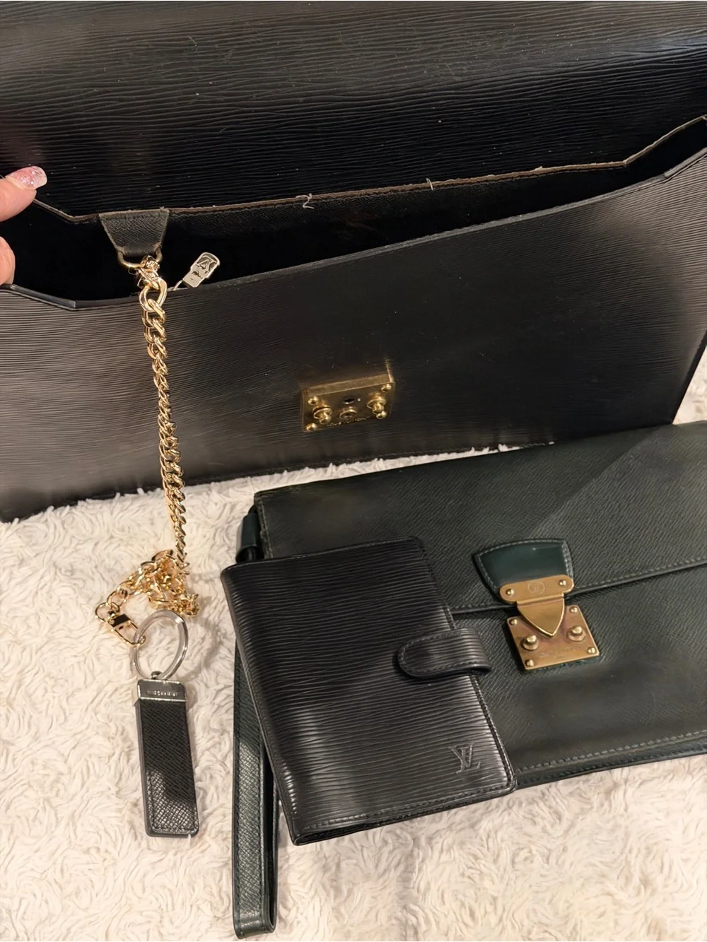 Louis Vuitton Taiga & Epi Leather Executive Bundle Set | Vintage LV crated set