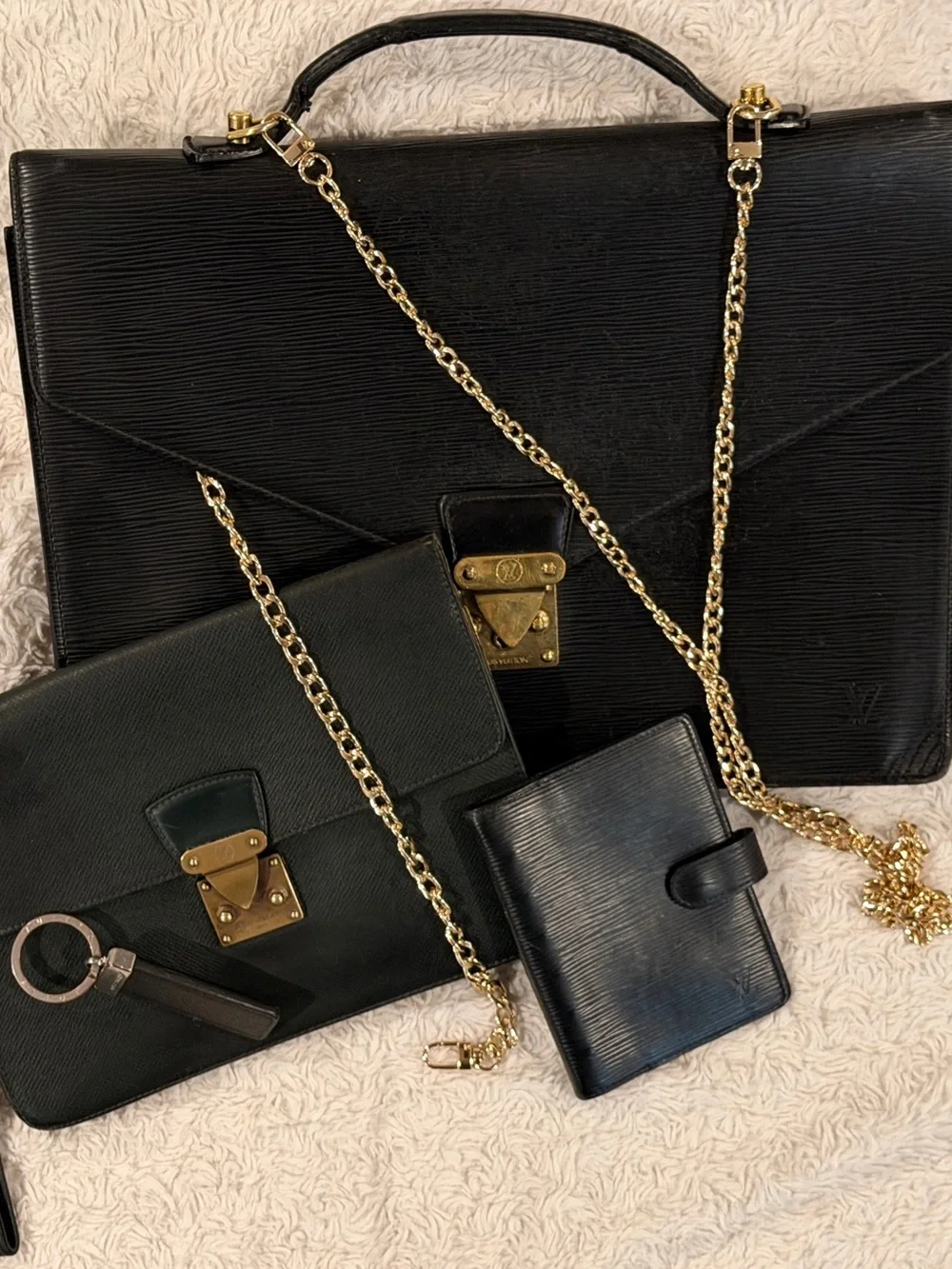 Louis Vuitton Taiga & Epi Leather Executive Bundle Set | Vintage LV crated set