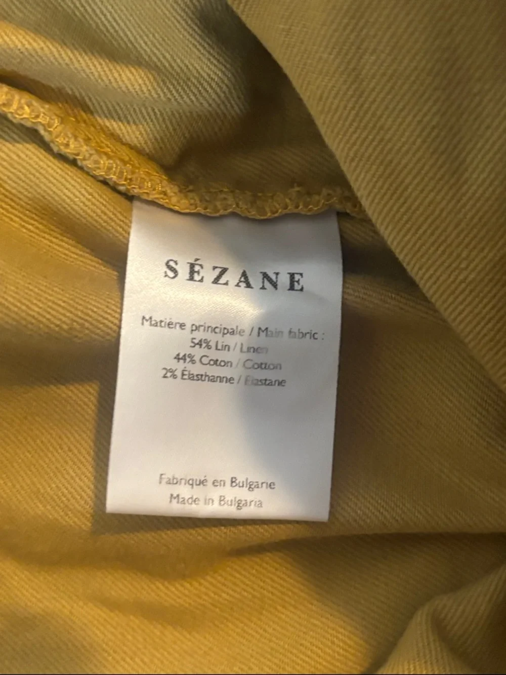 Sézane Leandro Mustard Yellow Gold Ankle Trousers Size 38 or US 6