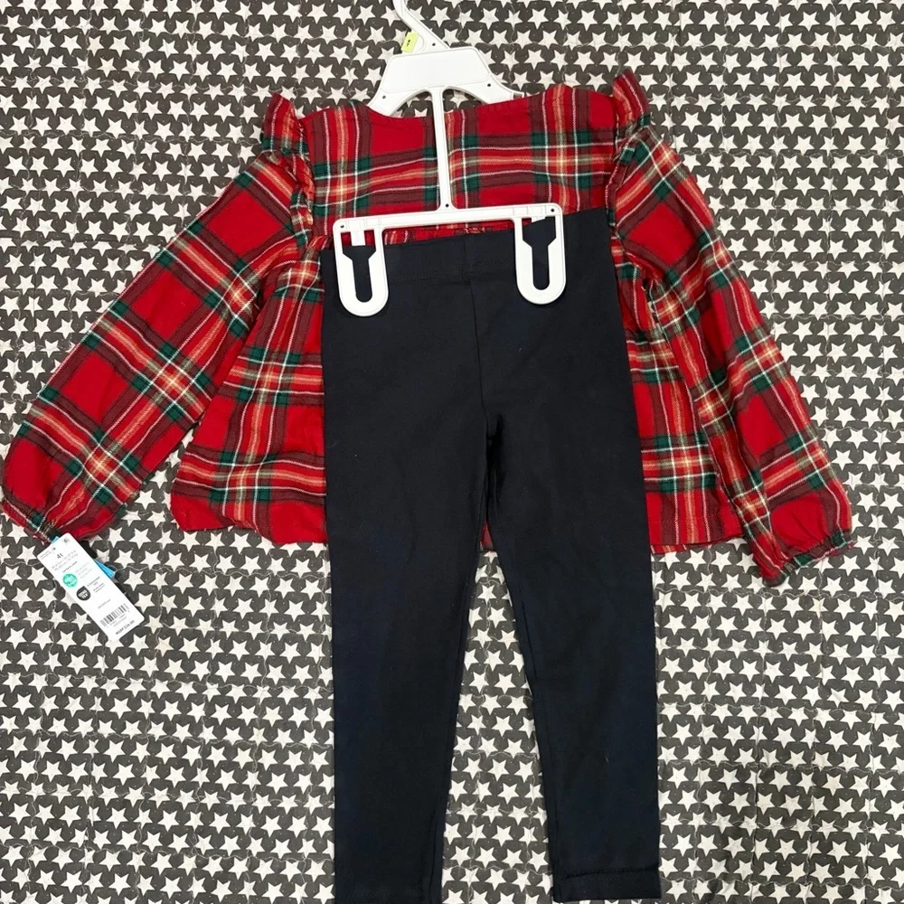 Carter's Toddler Girl Red Plaid outfit size 4t