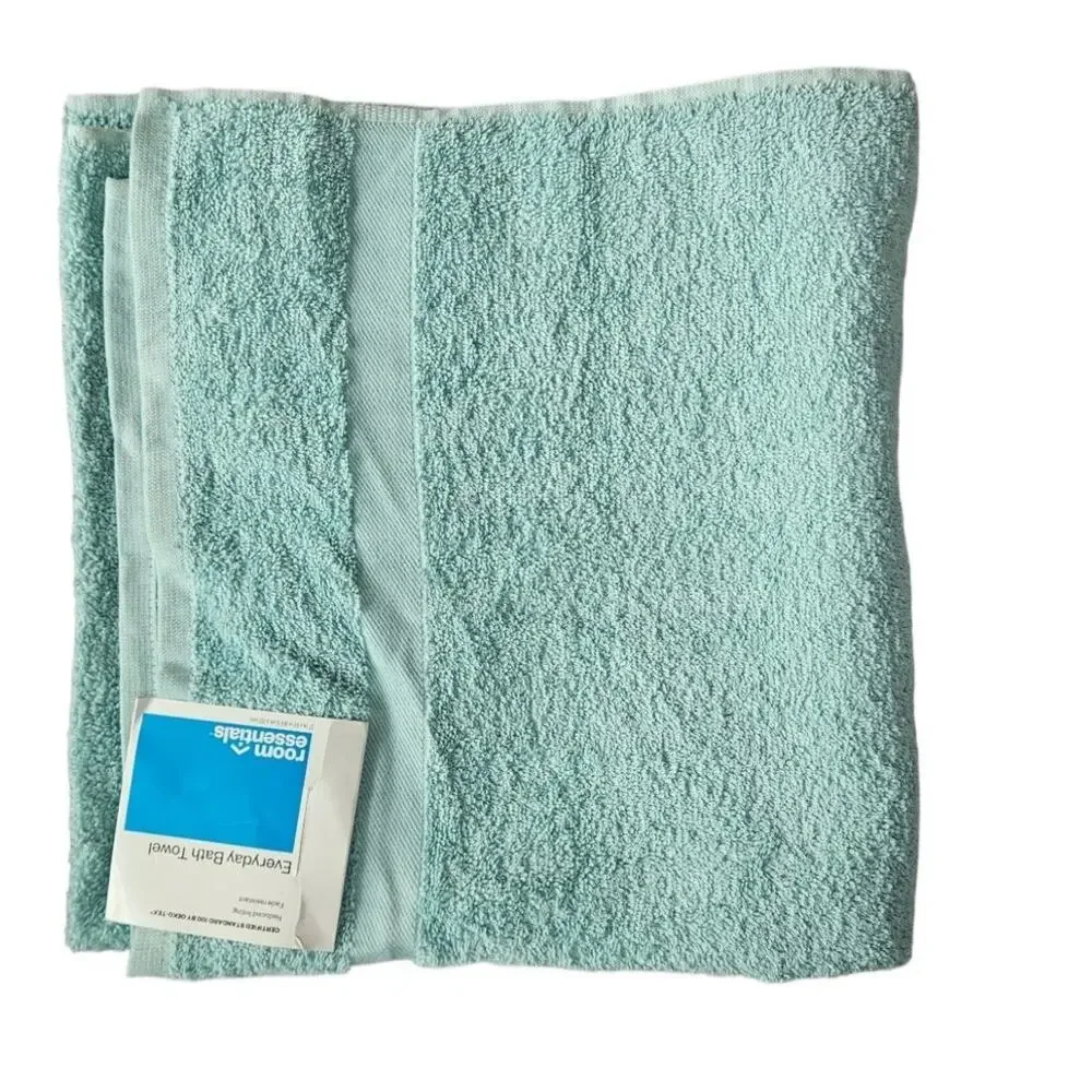 Room Essentials Everyday Bath Towel 27x52 Aqua Mint Set of 2 NWT