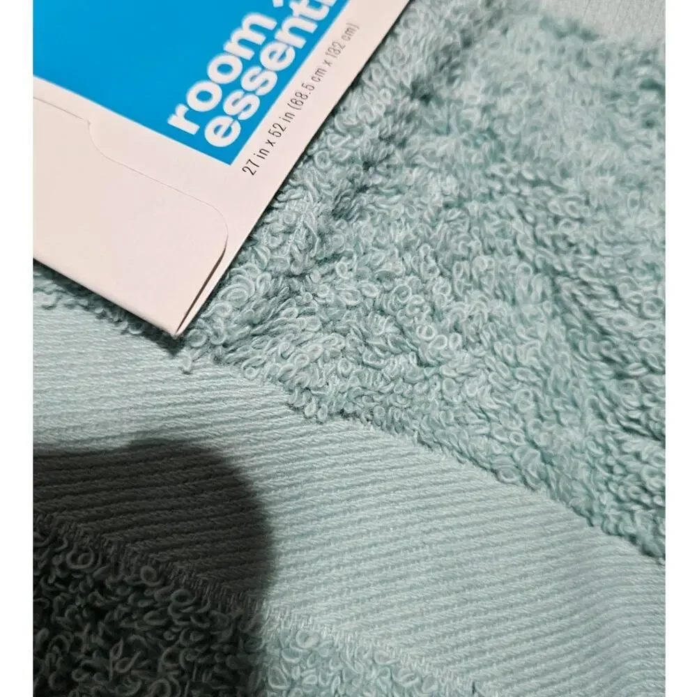 Room Essentials Everyday Bath Towel 27x52 Aqua Mint Set of 2 NWT