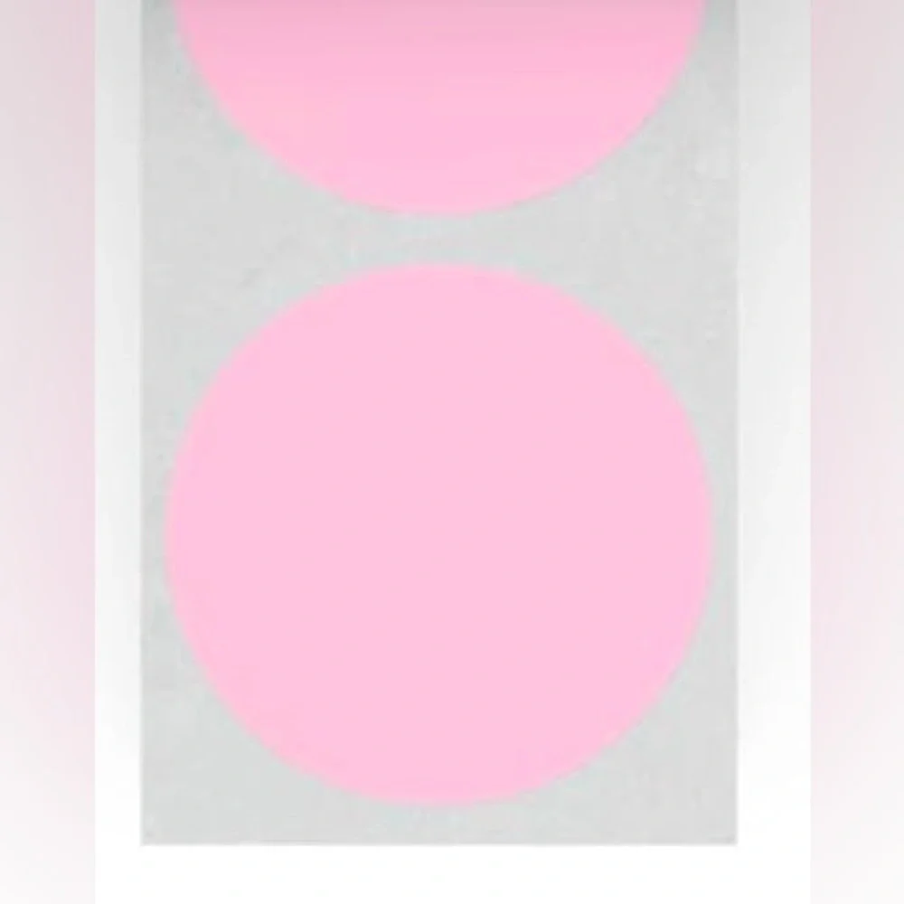 50 STICKERS - 2” ROUND - SIZE SMALL “S” - CLOTHING LABELS - PINK