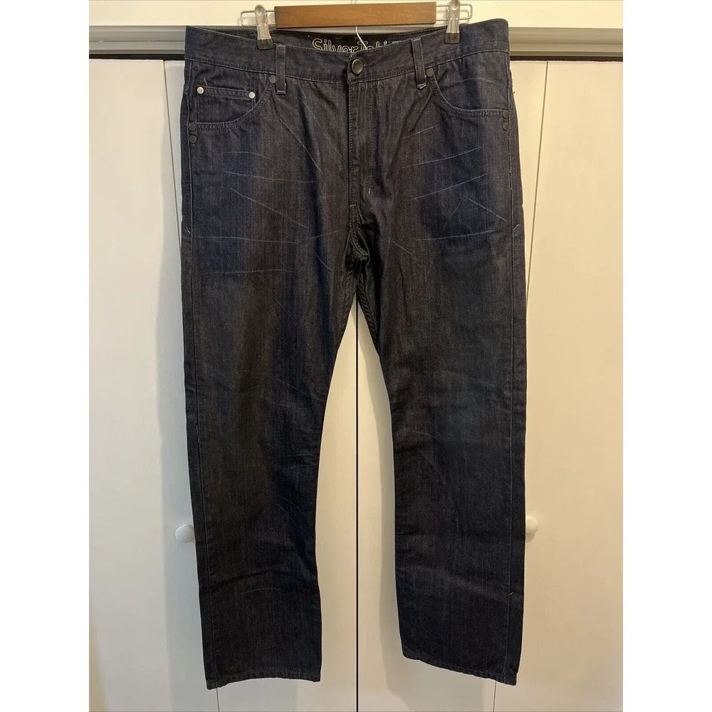Levi's Silvertab Jeans‎ Mens Tag 38x32 Actual 37x33 DARK Straight Denim Pants