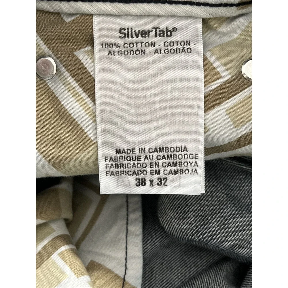 Levi's Silvertab Jeans‎ Mens Tag 38x32 Actual 37x33 DARK Straight Denim Pants