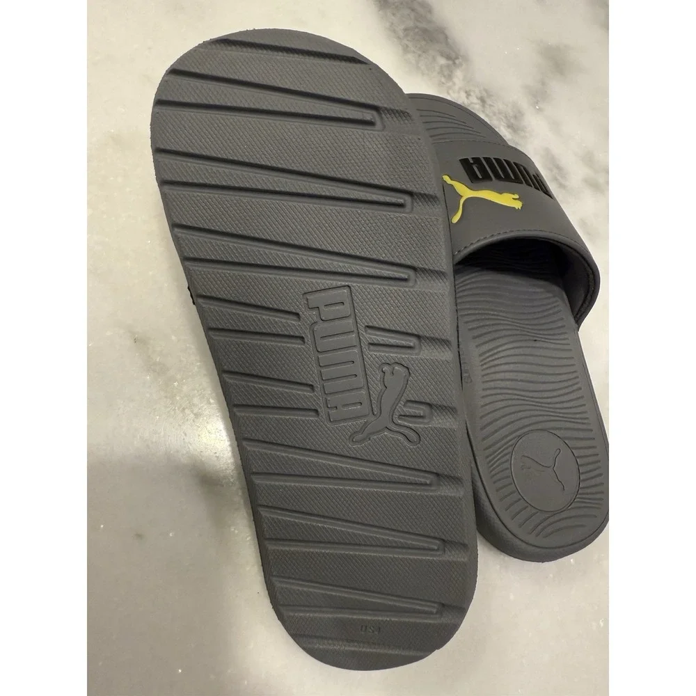 PUMA Cool Cat 2.0 Kids Size‎ 4 Grey Unisex Slides Sandals New with Tags