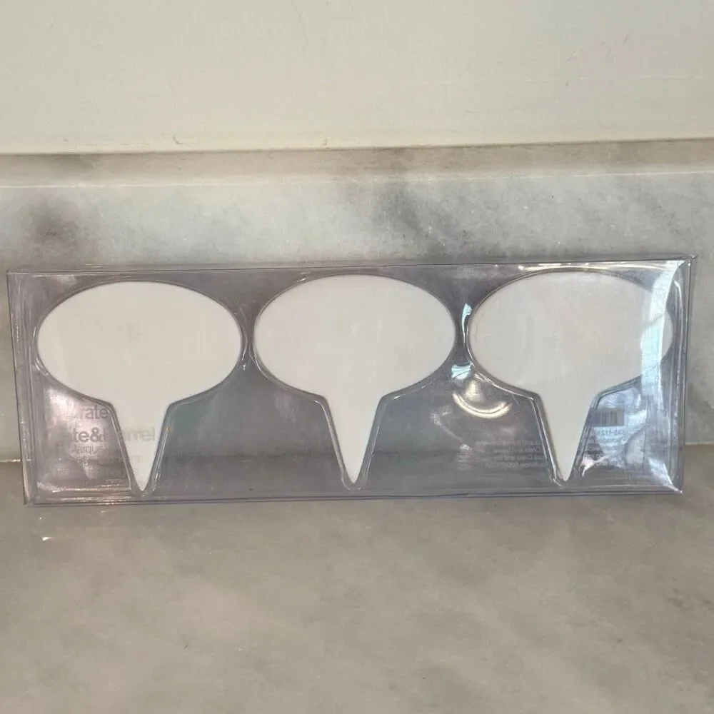 NWT Crate & Barrel Porcelain Reusable Cheese Markers White OS