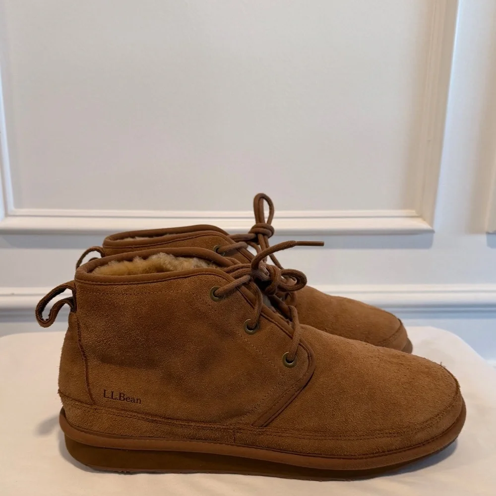 L.L.Bean Wicked Good Boots Three-Eye Shearling‎ Size 12 Medium