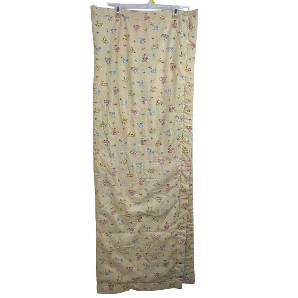 Vintage Handmade Patchwork Baby Quilt Pastel Bunny Teddy Bear Tied Blanket 38x63